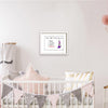 Cool Stuff. Inspirational art print in a white frame on a nursery wall. By Irish artist Francis Leavey