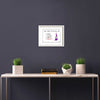 Cool Stuff. Inspirational art print in a white frame on a blue wall. By Irish artist Francis Leavey
