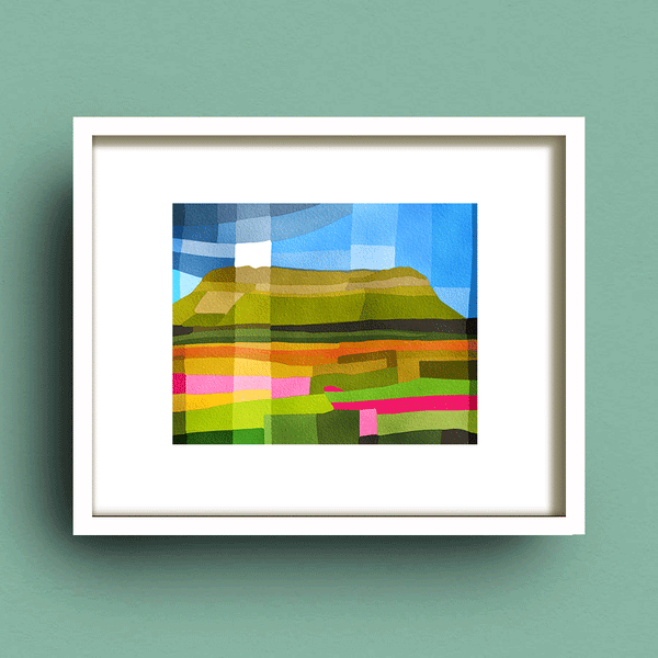 Adventure Awaits. A fine art print of Benbulben by Irish artist Francis Leavey