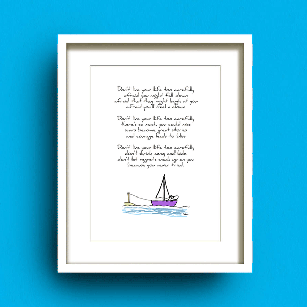 ‘Carefully’ An inspirational art print by Fab Cow