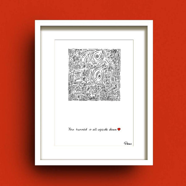 Upside Down Art Print Fab Cow 