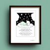 Watching Over You. Art Print for baby by Francis Leavey. Black Frame