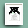 Watching Over You. Art Print for baby by Francis Leavey. White frame